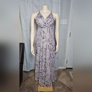 Astr Gray and Purple Maxi Dress